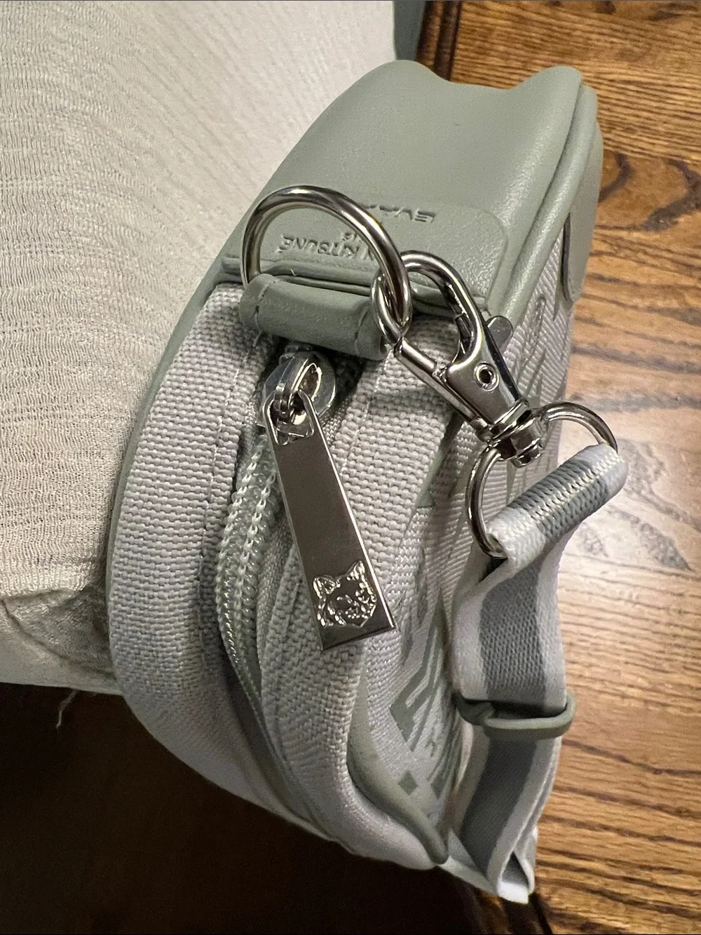 MAISON KITSUNÉ Mint Logo Pattern Crossbody Bag